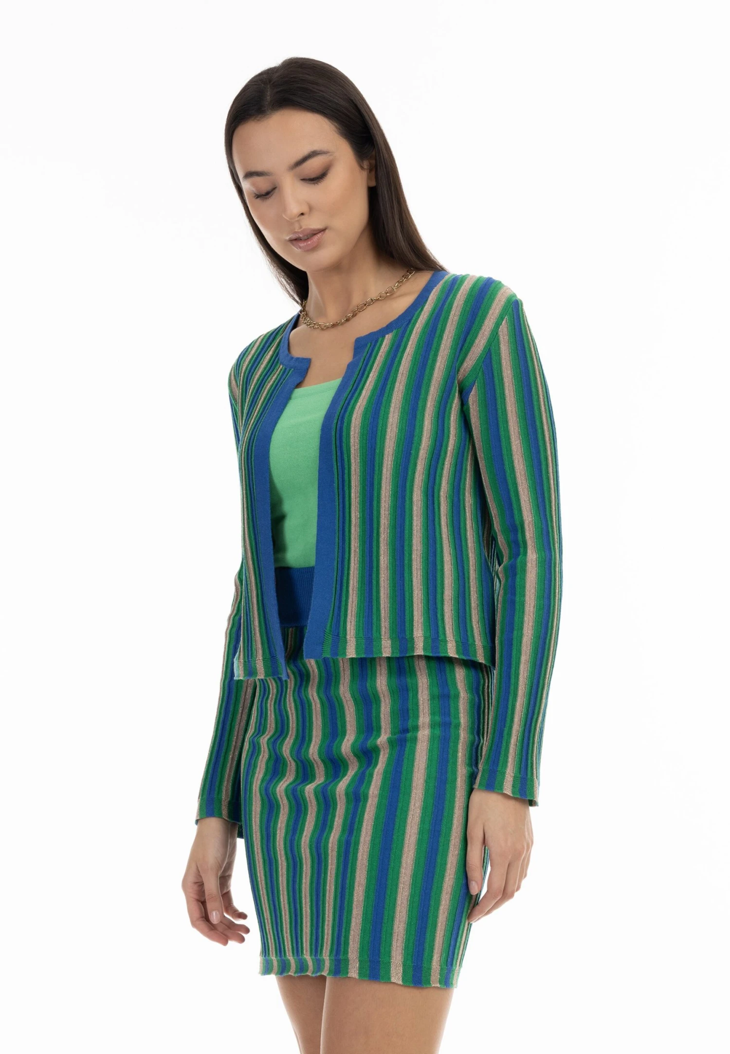 Faina Vest - Blau Mehrfarbig 1 Faina Vest - Blau Mehrfarbig