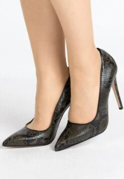 Faina Mit Reptil Prägung - Klassieke Pumps - Grün Schlange