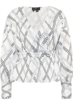 Faina Tassia - Blouse - Wollweiss Schwarz -Faina 0dec7ba820104b1cb6ccfca8f2c50cf6