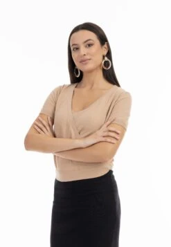 Faina Kurzarm - T-Shirt Basic - Beige