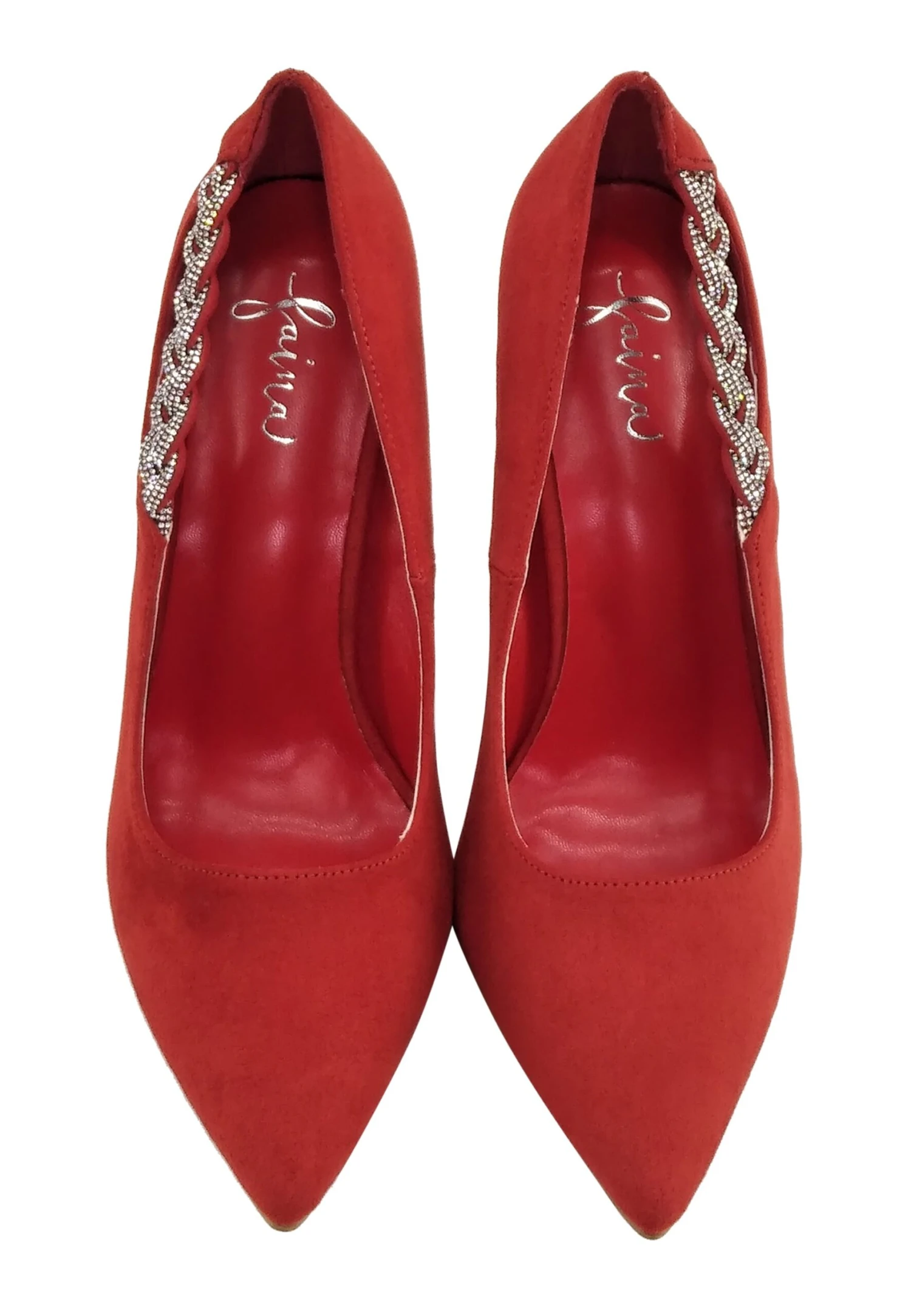 Faina Mit Kristallverzierung Aleva - Hoge Hakken - Rot 4 Faina Mit Kristallverzierung Aleva - Hoge Hakken - Rot - Afbeelding 4