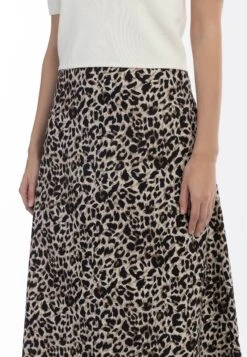 Faina Mit Leo Print - A-Lijn Rok - Beige Leo -Faina 2c8e6acdf2fd47e383818d1f6fe00594