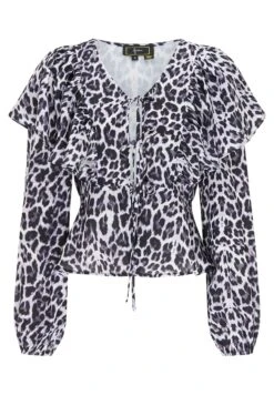 Faina Blouse - Schwarz Weiss Leo -Faina 2f7911e9010149be87553a095f69436d