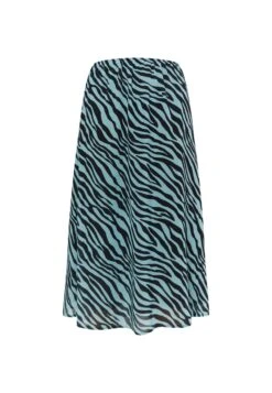 Faina Mit Zebra- A-Lijn Rok - Hellblau Schwarz -Faina 300057cdb20a4c2ebde816c854993540