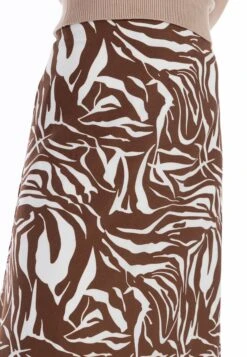 Faina Mit Zebra Print - A-Lijn Rok - Braun Weiss -Faina 3416b81424974e328ce2b31687b0f06f