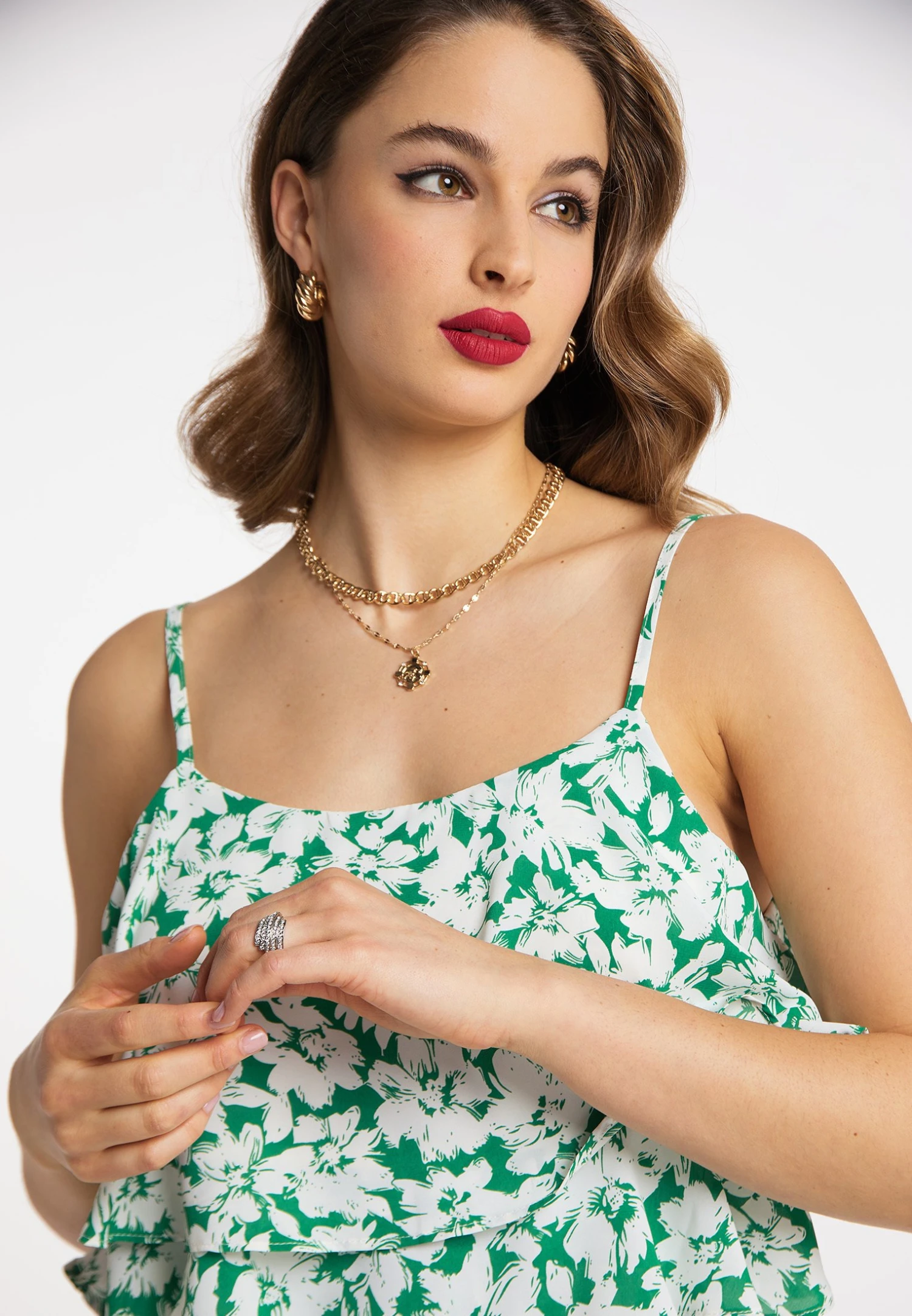 Faina Tylin - Maxi-Jurk - Grün Weiss 4 Faina Tylin - Maxi-Jurk - Grün Weiss - Afbeelding 4