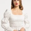Faina Tuxe - Blouse - Wollweiss