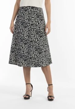 Faina Mit Leo Print - A-Lijn Rok - Grau Leo