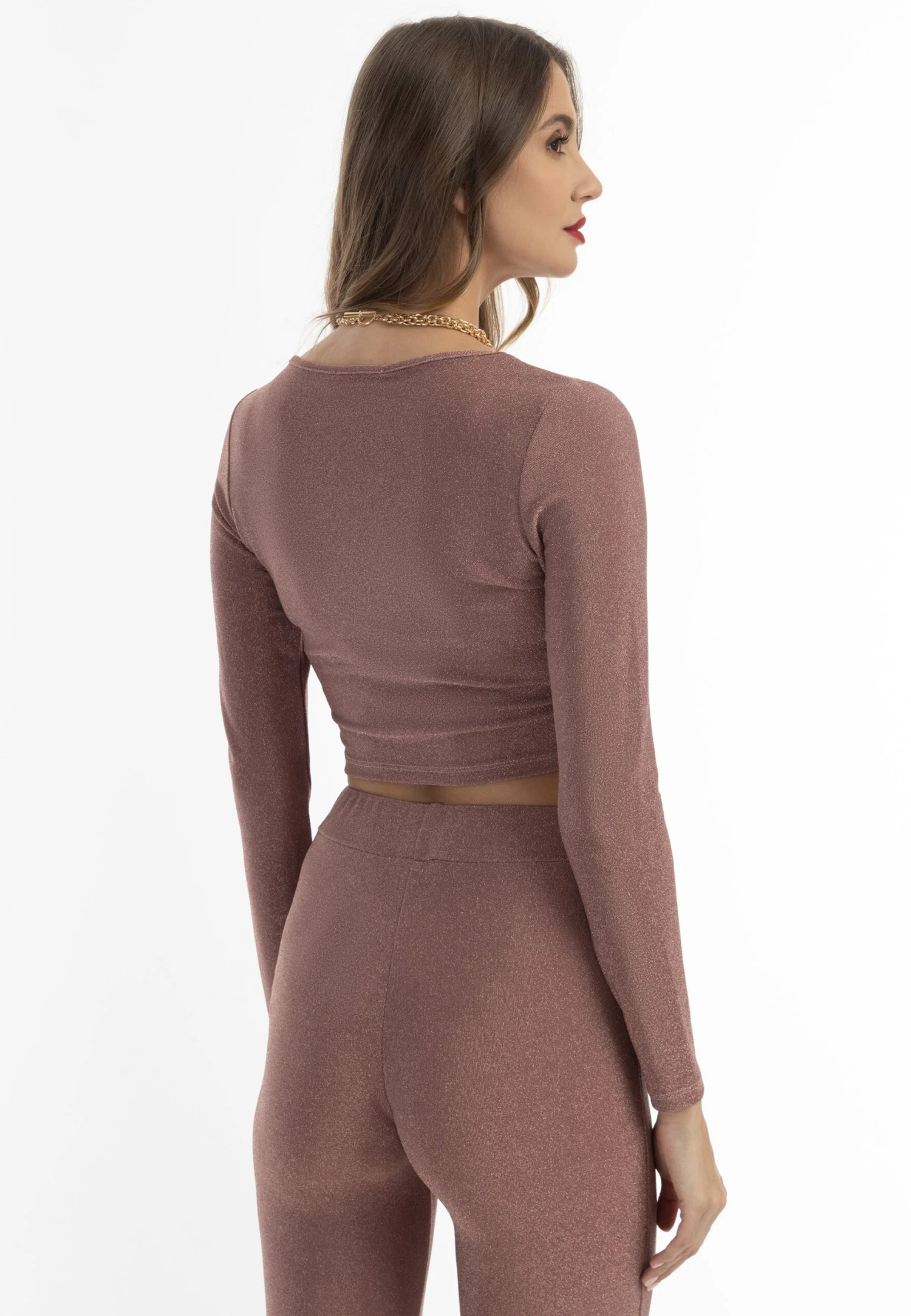 Faina Cropped- Longsleeve - Altrosa 3 Faina Cropped- Longsleeve - Altrosa - Afbeelding 3