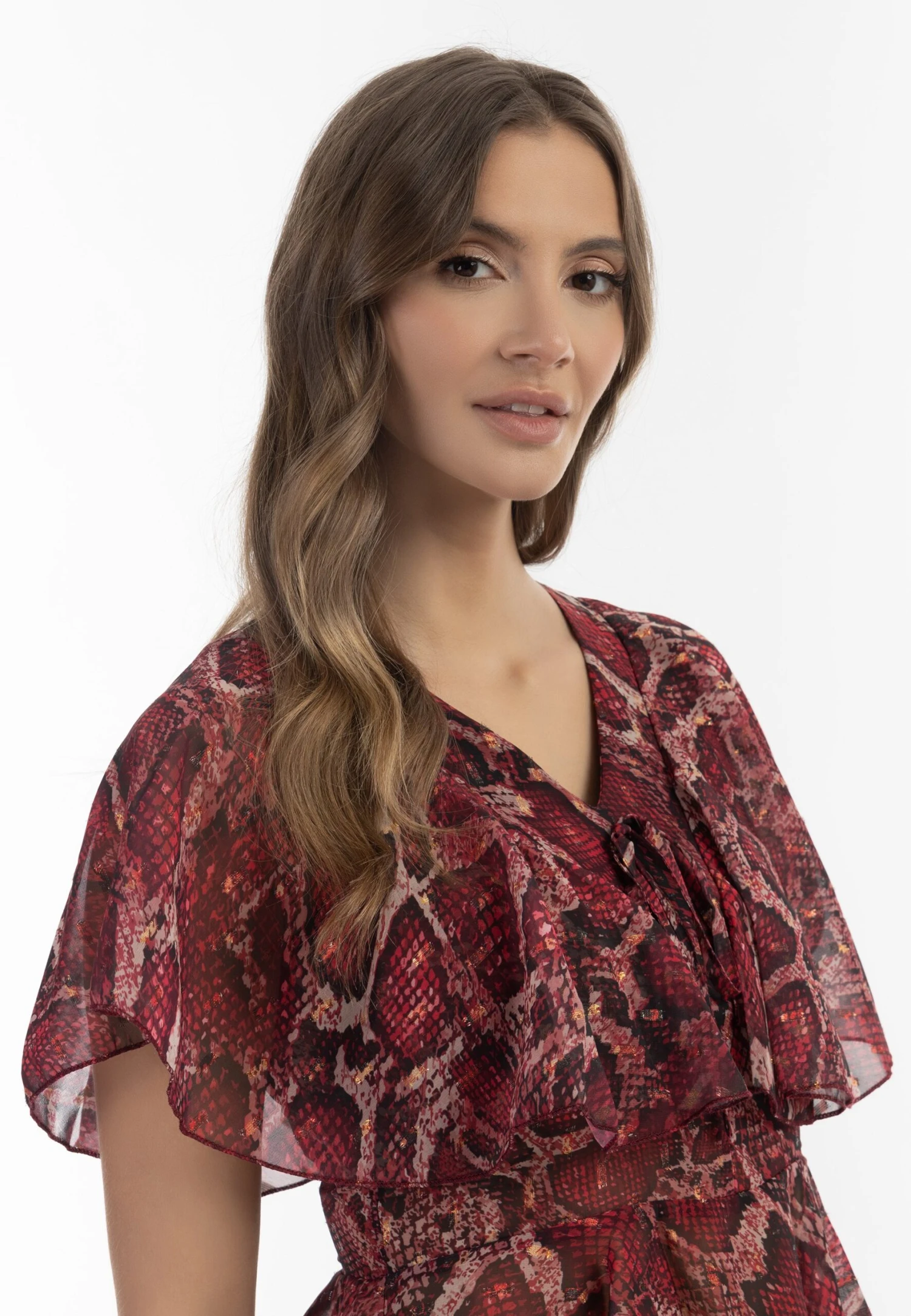 Faina Blouse - Rot Schlange 4 Faina Blouse - Rot Schlange - Afbeelding 4