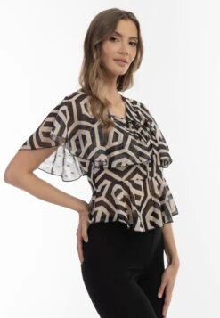 Faina Blouse - Schwarz Beige