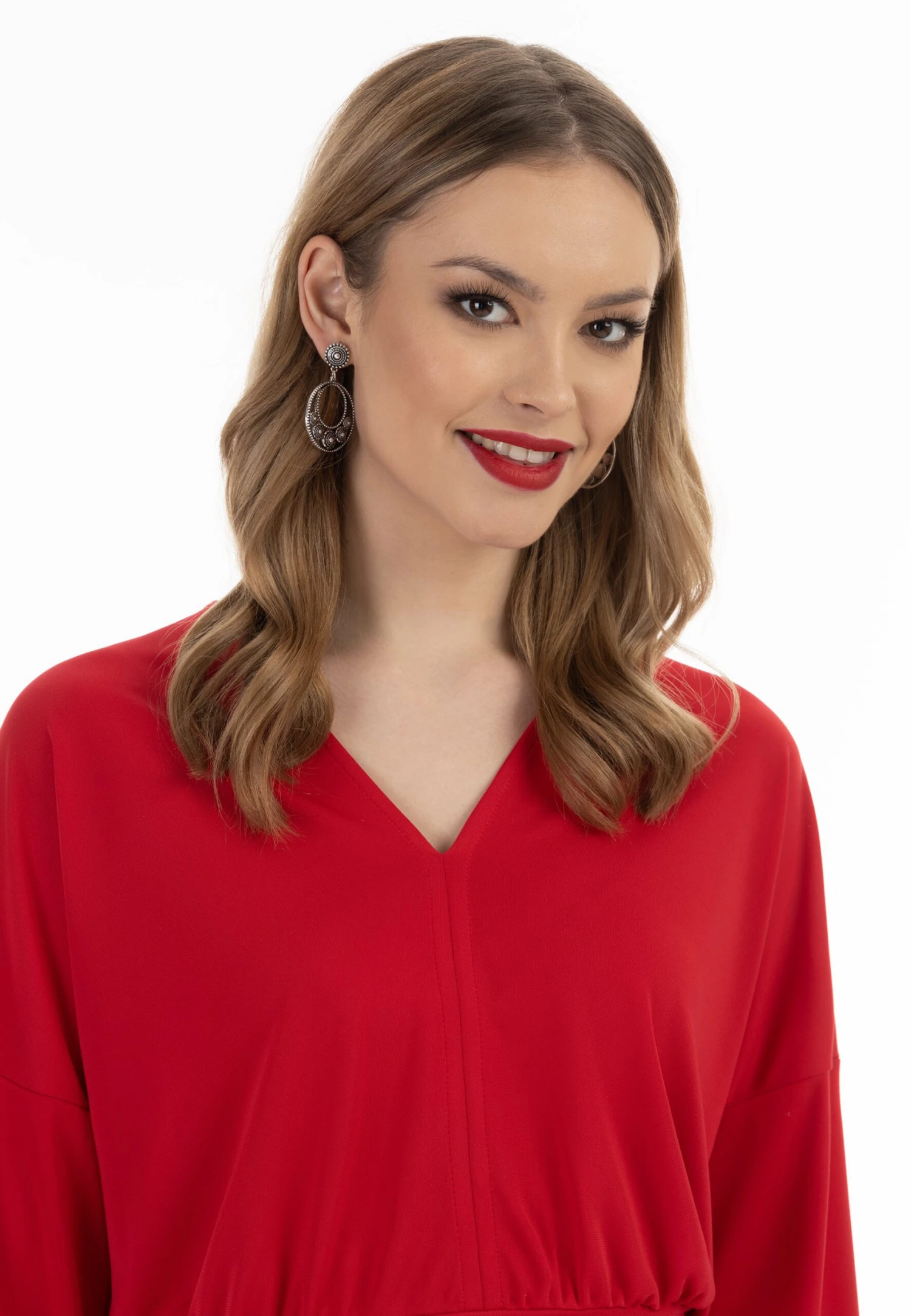 Faina Cropped Langarm - Longsleeve - Rot 3 Faina Cropped Langarm - Longsleeve - Rot - Afbeelding 3