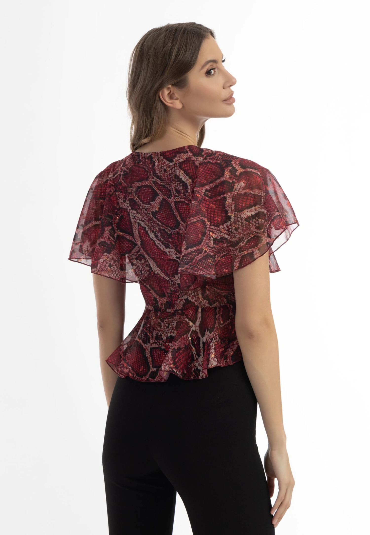 Faina Blouse - Rot Schlange 3 Faina Blouse - Rot Schlange - Afbeelding 3
