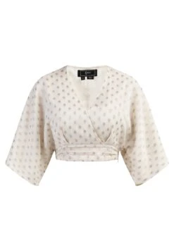 Faina Cropped Minya - Blouse - Wollweiss Mit Goldenen Punkten -Faina 68df8ac3c914456d948ad601b41f0fe2