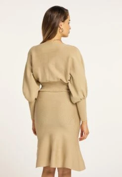 Faina Nascita - Gebreide Jurk - Kamel -Faina 6f3e3c39c2ce48159a18033122581bb1