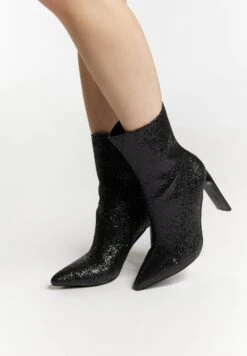 Faina Paino - Enkellaarsjes Met Hoge Hak - Schwarz