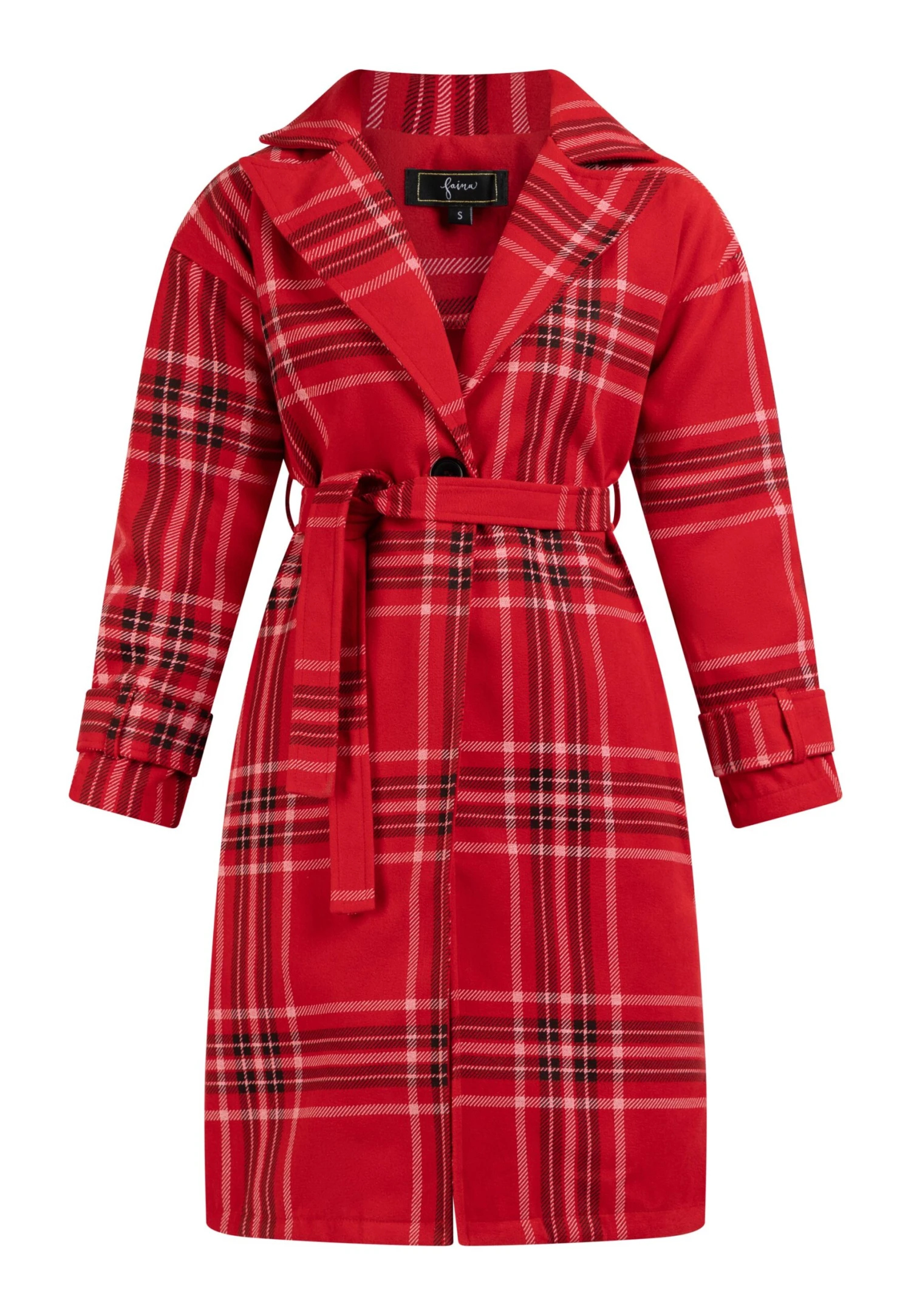 Faina Tassia - Trenchcoat - Rot Karriert 5 Faina Tassia - Trenchcoat - Rot Karriert - Afbeelding 5