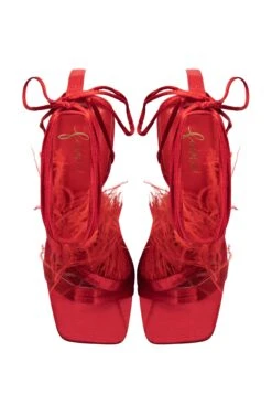 Faina Mit Federn - Sandalen Met Hoge Hak - Rot -Faina 825c3803e1724f08ab404d5bae7912be