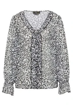 Faina Ikita - Blouse - Weiss Schwarz -Faina 853509c1c3274b7c99c46bde55fad6b5