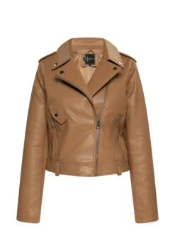 Faina Imitatieleren Jas - Beige Creme -Faina 905be893474d4b13a872354a37096990