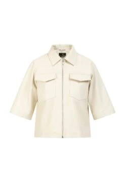 Faina Leren Jas - Wolwit -Faina 96ed9e65ca6b4dd68fdec48ff6647c47