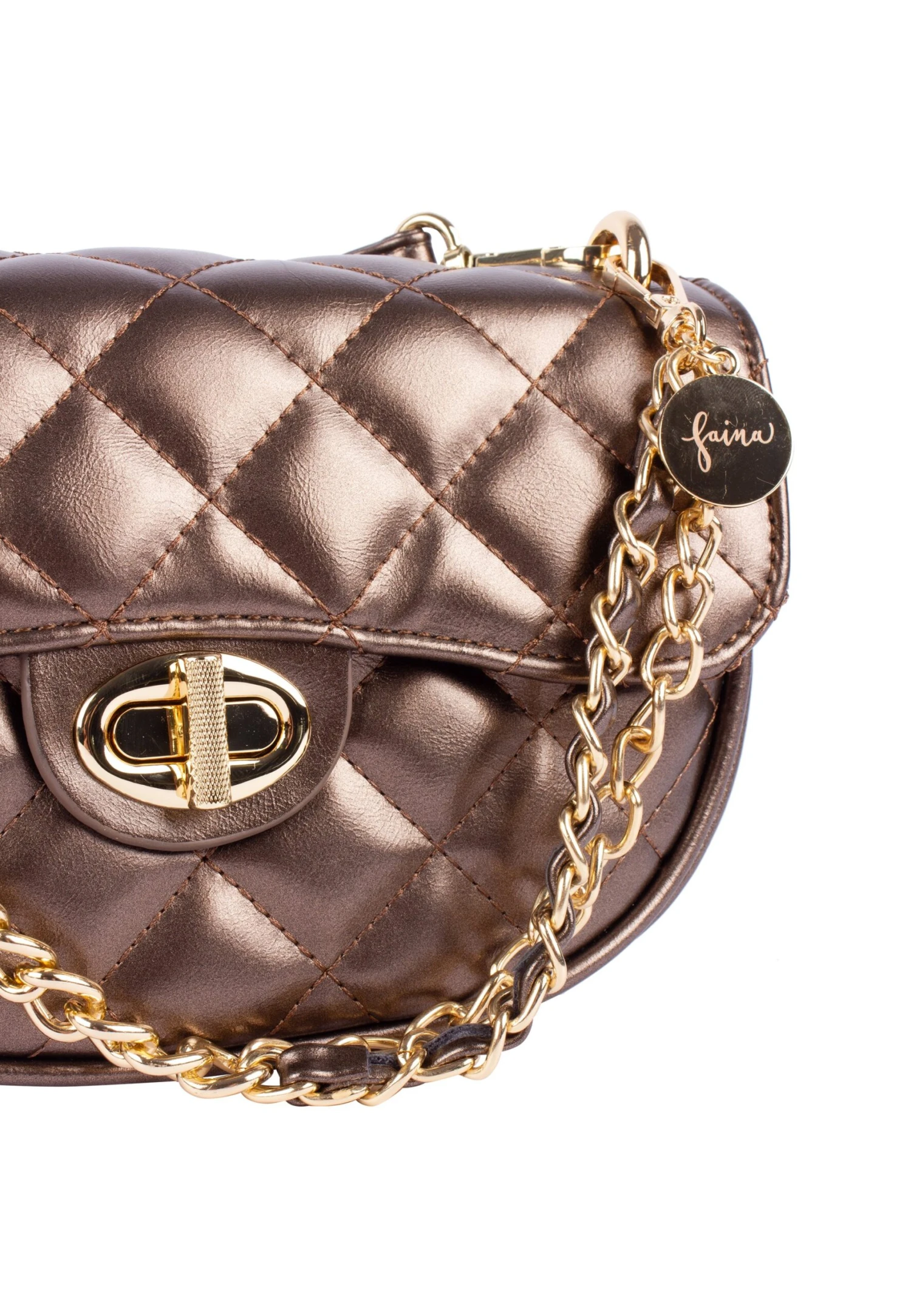 Faina Im Metallic Look Caneva - Handtas - Dunkelgold 5 Faina Im Metallic Look Caneva - Handtas - Dunkelgold - Afbeelding 5