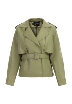 Faina Imitatieleren Jas - Hellgrün -Faina 9e9165d5ef954faeaa44c1b500db8af1