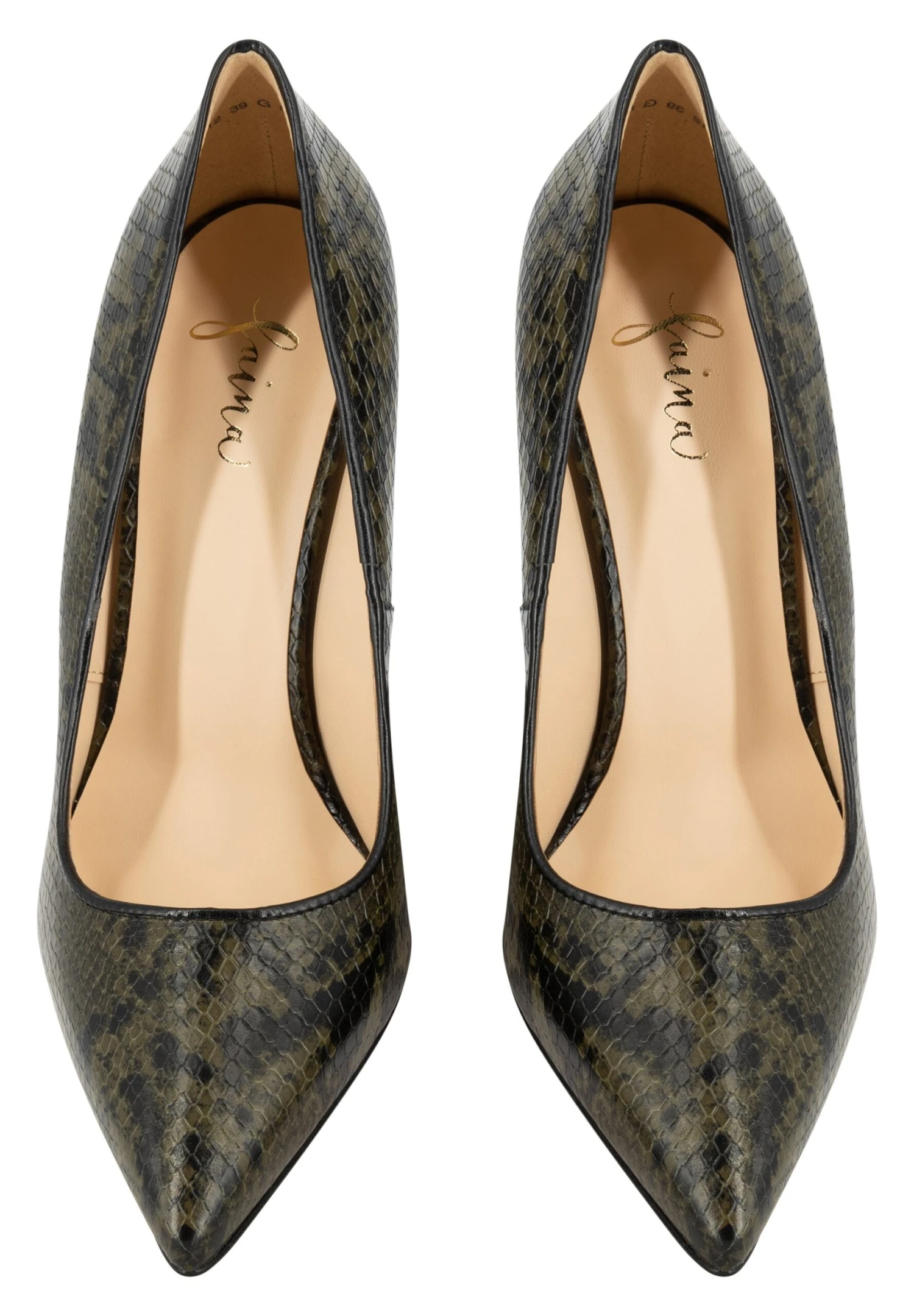 Faina Mit Reptil Prägung - Klassieke Pumps - Grün Schlange 3 Faina Mit Reptil Prägung - Klassieke Pumps - Grün Schlange - Afbeelding 3