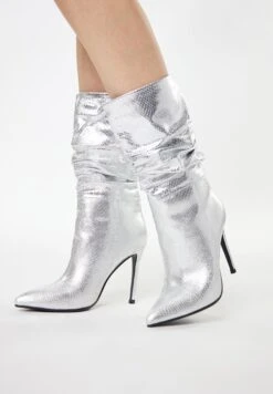 Faina Imane - Enkellaarsjes Met Hoge Hak - Silber