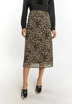 Faina Mit Leoprint - A-Lijn Rok - Beige Leo
