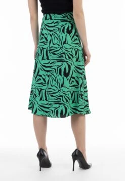 Faina Mit Zebra Print - A-Lijn Rok - Grün/Schwarz -Faina a929116ec8aa4ed4a16b1ad2fea1e494