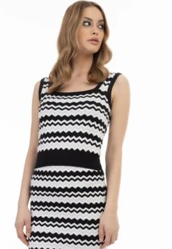 Faina Tank - Top - Schwarz Weiss