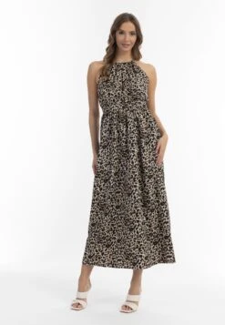 Faina Mit Leoprint - Jurk - Beige Leo
