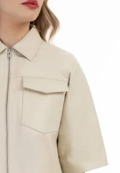 Faina Leren Jas - Wolwit -Faina bf0a059c8d0c451d88492a17893431fa