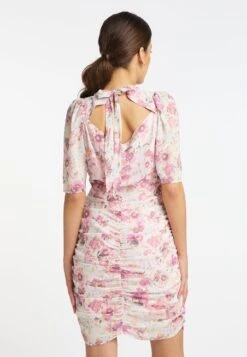 Faina Drapiertes Koosh - Etui-Jurk - Weiss Mehrfarbig -Faina c0c498eb00644c5993edf4bc97cbee25