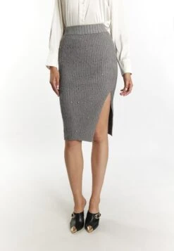 Faina Mit Strass Steinen Dulcey - Kokerrok - Grau Melange