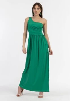 Faina One-Shoulder- Maxi-Jurk - Waldgrün
