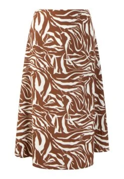 Faina Mit Zebra Print - A-Lijn Rok - Braun Weiss -Faina de2cfa22e4e24452b0d7df7e566be7da