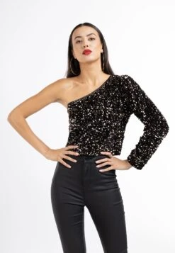 Faina One-Shoulder-Pailletten Dulcey - Blouse - Kupfer