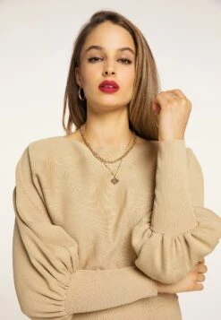 Faina Nascita - Gebreide Jurk - Kamel -Faina e221a948207e4fec8213e1ddd753dc6f