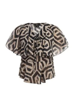 Faina Blouse - Schwarz Beige -Faina f0b8f848622d4427a9e23324426da128