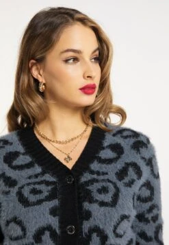 Faina Imane - Vest - Grau Schwarz -Faina f2a04f40b08741029342d2db4e8cdd5f